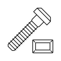 scanalatura a T bullone linea icona vettore illustrazione