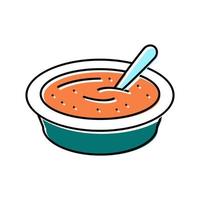 zuppa cotta carota ingrediente colore icona illustrazione vettoriale