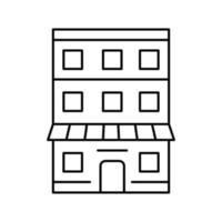 casa con edificio di appartamenti icona linea illustrazione vettoriale