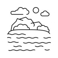 illustrazione vettoriale dell'icona della linea delle Hawaii della costa del mare