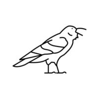 illustrazione vettoriale dell'icona della linea dell'uccello del corvo