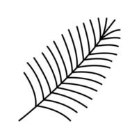 Areca palma tropicale foglia linea icona vettore illustrazione