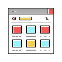 illustrazione vettoriale dell'icona del colore dello shopping web online