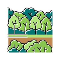 illustrazione vettoriale dell'icona del colore del parco forestale