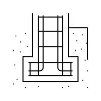 illustrazione vettoriale dell'icona della linea del pavimento in calcestruzzo di colata