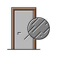 illustrazione vettoriale dell'icona del colore della porta in materiale metallico