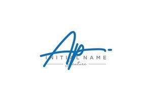 iniziale ap firma logo modello vettore. mano disegnato calligrafia lettering vettore illustrazione.