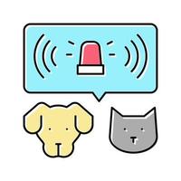 illustrazione vettoriale dell'icona del colore degli animali domestici per le cure di emergenza