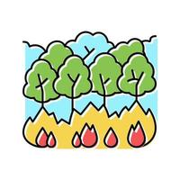 illustrazione vettoriale dell'icona del colore del fuoco dell'albero