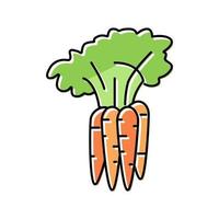 illustrazione vettoriale dell'icona del colore della carota della pianta