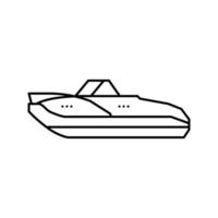 illustrazione vettoriale dell'icona della linea della barca delle cabine cuddy