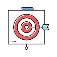 freccia sull'illustrazione vettoriale dell'icona del colore target