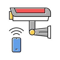 videocamera, illustrazione vettoriale dell'icona a colori del telecomando del sistema di sicurezza