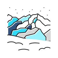 montagna inverno colore icona vettore illustrazione