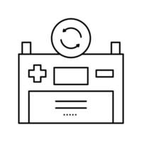 illustrazione isolata del vettore dell'icona della linea di sostituzione della batteria