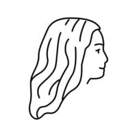 illustrazione vettoriale dell'icona della linea dei capelli da colorare