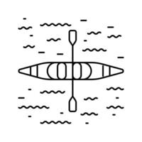 barca estate linea icona vettore illustrazione