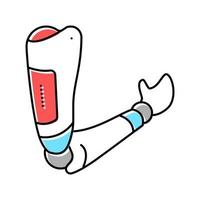 illustrazione vettoriale dell'icona del colore della moderna protesi del braccio