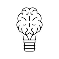 illustrazione vettoriale dell'icona della linea della lampadina di brainstorming