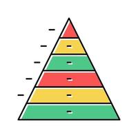 illustrazione vettoriale dell'icona del colore del grafico a piramide