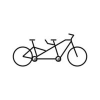 bicicletta tandem bicicletta per coppia icona colore illustrazione vettoriale