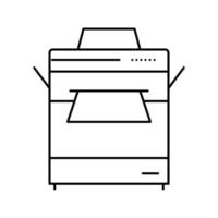 illustrazione vettoriale dell'icona della linea del dispositivo dell'ufficio della stampante