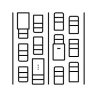 illustrazione vettoriale dell'icona della linea di ingorgo stradale