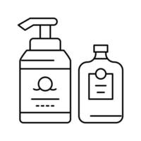 illustrazione vettoriale dell'icona della linea dei contenitori di sapone e lozione