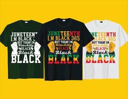 io sono nero 365, africano americano nero storia mese juneteenth tipografia t camicia design vettore