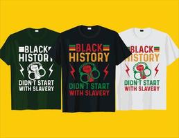 nero storia no inizio africano americano nero storia mese juneteenth tipografia t camicia design vettore