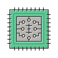 illustrazione vettoriale dell'icona del colore del microchip