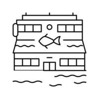 illustrazione vettoriale dell'icona della linea del ristorante di pesce