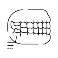 saggezza dente linea icona vettore illustrazione
