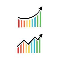 attività commerciale in crescita bar grafico icona impostare. vettore