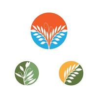 verde le foglie botanico logo vettore e simbolo design