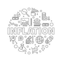 inflazione vettore il giro bandiera - iper inflazione magro linea vettore illustrazione