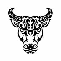 tribale Toro testa logo. tatuaggio design. animale stampino vettore illustrazione