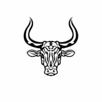 tribale Toro testa logo. tatuaggio design. animale stampino vettore illustrazione