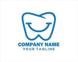 semplice dente logo con smiley simbolo vettore