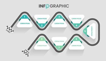 sequenza temporale Infografica modello con strada illustrazione per il tuo attività commerciale dati visualizzazione vettore