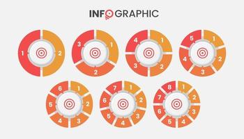 impostato di cerchio opzioni Infografica per attività commerciale dati visualizzazione vettore