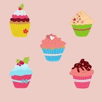 delizioso cupcake. disegno dell'illustrazione di vettore del dessert