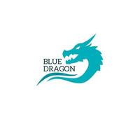 blu Drago testa logo modello vettore