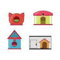 set di case per animali domestici vettore