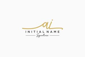 iniziale ai firma logo modello vettore. mano disegnato calligrafia lettering vettore illustrazione.