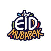 eid mubarak colorato vettore lettering illustrazione per celebrare musulmano maggiore religione Festival eid ul fitre. moderno stile saluto carta Ramadan mubarak