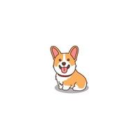 simpatico cane corgi seduto cartone animato, illustrazione vettoriale