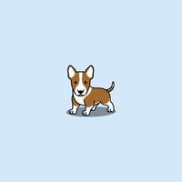 carino Toro terrier cane rosso e bianca colore cartone animato, vettore illustrazione