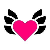 cuore icona solido nero rosa stile San Valentino illustrazione vettore elemento e simbolo Perfetto.