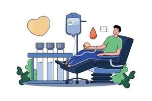 persone donare sangue per beneficenza vettore